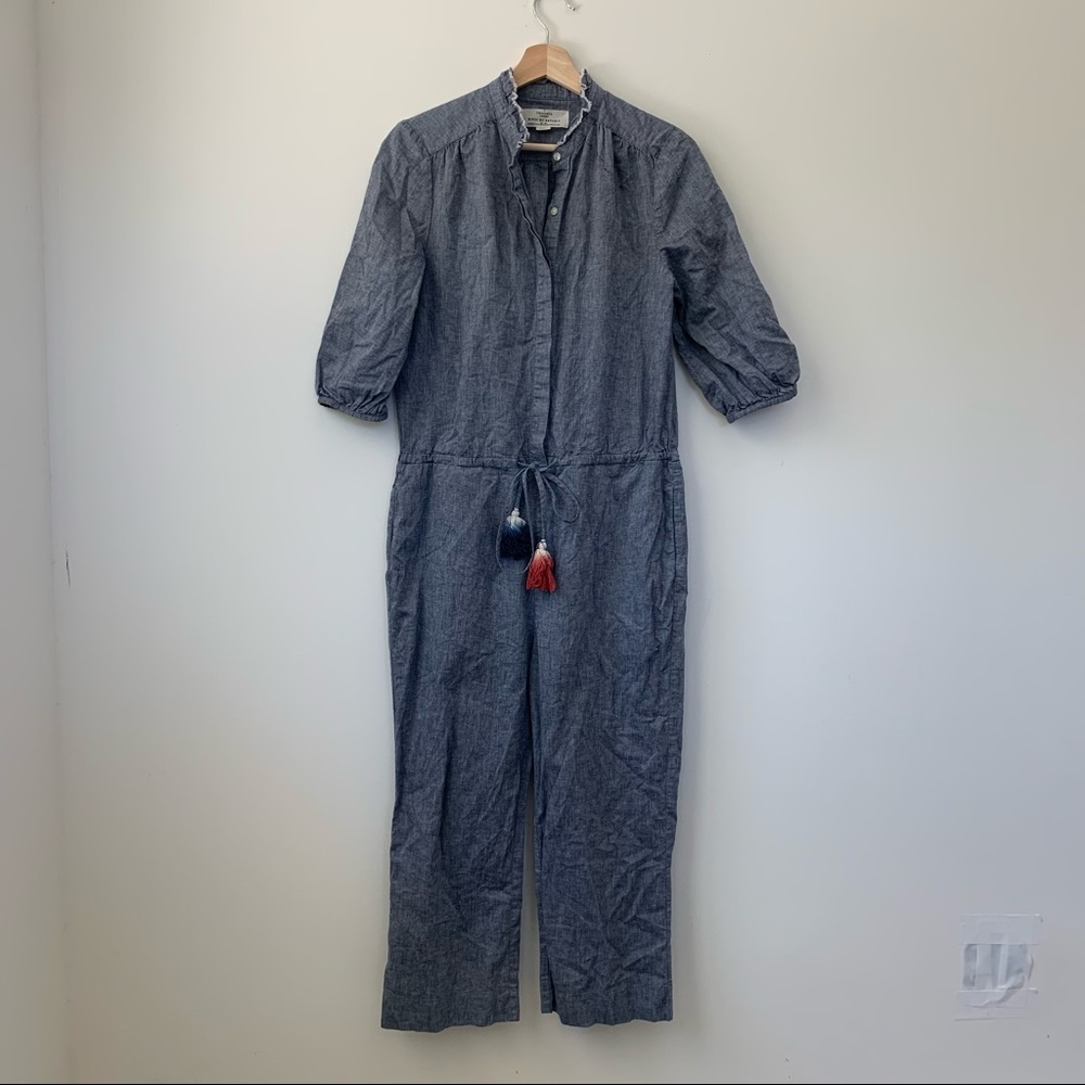 Trovata Blue Jumpsuit with Tassel Detail
